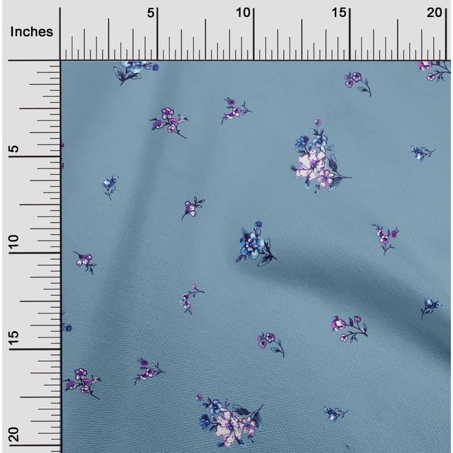 oneOone Viscose Chiffon Fabric Leaves & Flower Floral Printed Craft Fabric BTY 42 Inch Wide