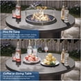 thumbnail image 3 of ALAULM 5 Piece Outdoor Conversation Sets, 4 Textilene Fabric Swivel Chairs with Metal Frame and w/48in Propane Round Fire Pit Table for Deck Garden Backyard Porch,Brown, 3 of 7