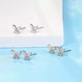 thumbnail image 5 of Limerencia Butterfly Zirconia Earrings, Hypoallergenic Titanium Women's Earrings, 5 of 6