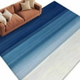 thumbnail image 3 of 8x10 Area Rugs, Navy Blue Ombre Non-Skid Rubber Backing Large Rectangle Rugs - Living Room Bedroom Home Office, Modern Abstract Art Blue White Striped Indoor Floor Mat Carpets Washable Rug, 3 of 9
