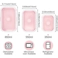 thumbnail image 2 of Collapsible Silicone Lunch Bento Box, Portable Food Storage Container Outdoor Picnic Box Space Saving, Microwave, Dishwasher and Freezer Safe, 3 Pcs Set (Pink), 2 of 7