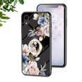 thumbnail image 1 of Compatible with iPhone XR Case with Stand Diamond Glitter Ring Kickstand Flower Floral Pattern Design Women Slim Protective Slim Phone Case Soft Cover for iPhone XR,Black, 1 of 7