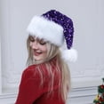 thumbnail image 4 of Personalized Sequin Santa Hat for Adults, Red Glitter Christmas Party Hat, Xmas Halloween New Year Holiday Headwear, 4 of 5