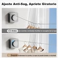 thumbnail image 4 of Tendedero retráctil 4.2 m para interior exterior montado en pared de acero inoxidable blanco, 4 of 8