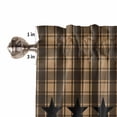 thumbnail image 5 of Tier Curtains 45 Inches Long, Brown Black Plaid Window Treatment Curtain Drapes, Vintage Rustic Star Buffalo Check Small Curtain Drapes for Bathroom Laundry Room, 27.5"x45", 2 Panels, 5 of 7