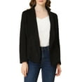 thumbnail image 1 of INSPIRE CHIC Veste Blazer en Faux Suède pour Femmes, Col, Manches Longues, devant Ouvert, m Noir, 1 of 7