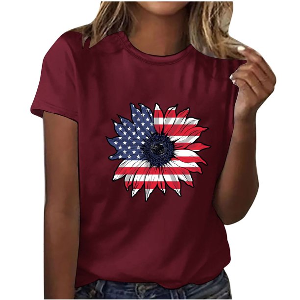 Fiudx Camisas para Mujer Camisas de Manga Corta para Mujer, Estilo Independiente, para Mujer