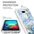 thumbnail image 2 of LG K31 Case, LG K8X/Aristo 5 Plus/Aristo 5/Phoenix 5/Fortune 3/Risio 4/Tribute Monarch Case, Rosebono Hybrid Bling Glitter Sparkle Epoxy Graphic Marble Armor Case for LG K31 (Blue), 2 of 5