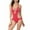 Watermelon Red, variant on Wyobmus Women Swimsuit One Piece Bathing Suit Deep V Neck Crisscross Back Adjustable Strap Black
