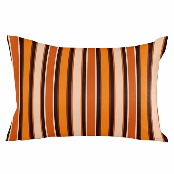 Orange Black Strips Throw Pillow Cover 12 x 20 Inch Decorative Pillow Cover Ombre Colorful Abstract Striped Lumbar Pillowcase Seasonal Rectangle Cushion Case for Couch Sofa Bed Living Room