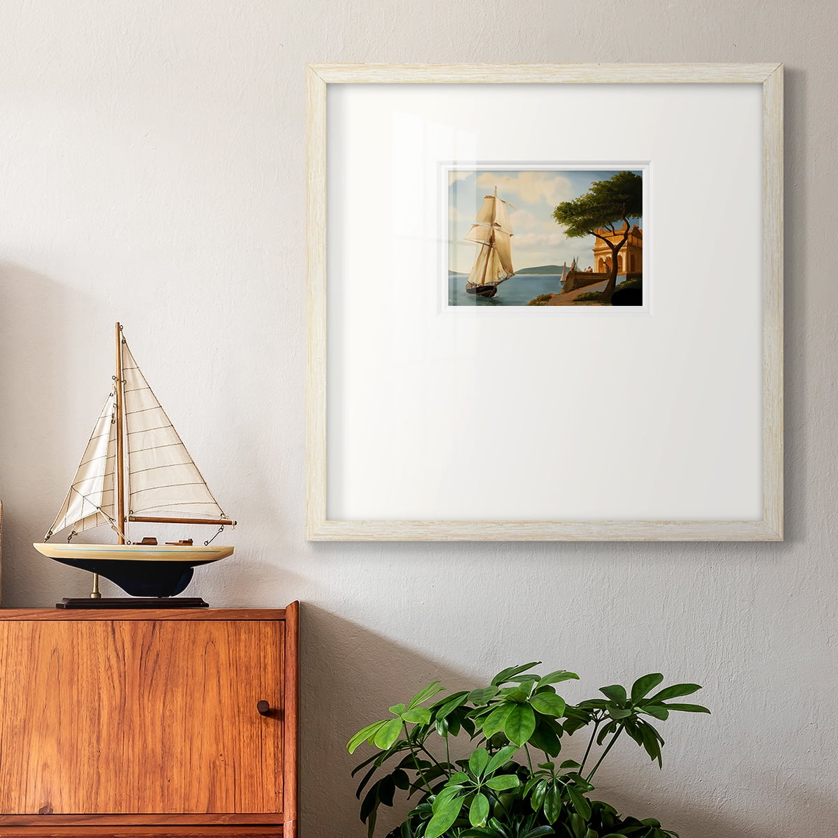 Sail Boat on the EdgePremium Framed Print