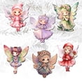 thumbnail image 5 of Designocracy 8090006C-S6 2 x 2 x 0.25 in. Colorful Fairies Decorative Wooden Clip-on Ornaments Christmas Decor, Set of 6, 5 of 11