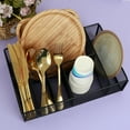 thumbnail image 3 of Jetcloudlive Paper Plate Organizer for Countertop Mesh Silverware Utensil Caddy 6 Compartments Metal Utensil Holder Multifunctional Flatware Organizer for Spoon Fork Plate Napkins Cup Party Camping, 3 of 10