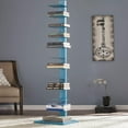 thumbnail image 3 of SEI Furniture 65 In Freestanding 12 Tier Metal Spine Tower Shelf Organizer, Blue, 3 of 3
