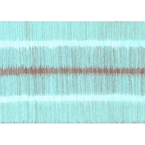 Ahgly Company Indoor Rectangle Abstract Light Blue Modern Area Rugs, 6' x 9'