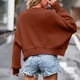 thumbnail image 4 of Suéter de cuello redondo para mujer, moda, suelto, talla grande, color, manga larga, tops, suéter para mujer, 4 of 4