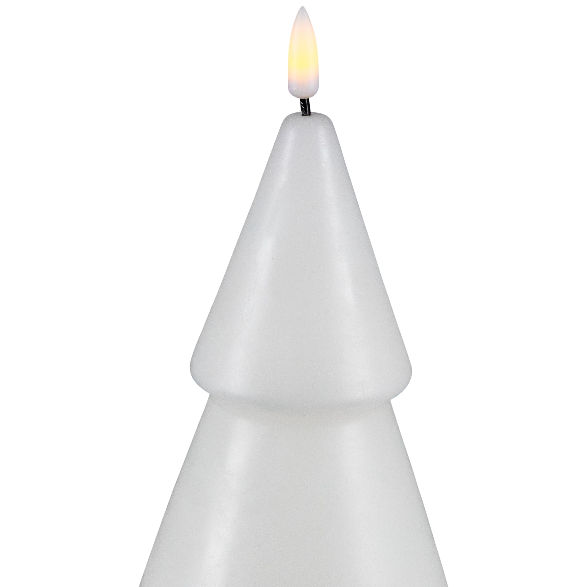 Northlight LED Flameless Flickering Christmas Tree Wax Candles - 10.5" - White - Set of 2