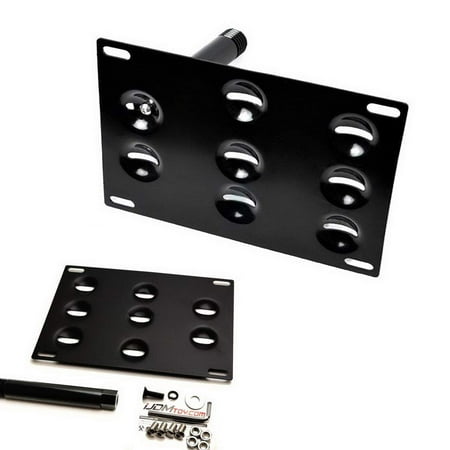 Bumper Bracket Kit - iJDMTOY Tow Hook License Plate Mounting Bracket For 2018-up Kia Stinger, KDM Style No Drilling Front Bumper Tow Hole Relocation Kit