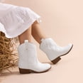 thumbnail image 2 of DREAM PAIRS Girls Cowboy Boots Low Heel Western Embroidered Mid Calf Cowgirl Boots for Toddler Little Kid Big Kid, 2 of 6