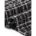 thumbnail image 6 of DARING DIVA Plus Size High Waist Tweed Single Breasted Overall Dress 4X Black White, 6 of 6