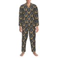 thumbnail image 3 of Balery Flower Butterfly Pijama para Hombre de Dos Piezas con Manga Larga, Conjunto de Dormir y Descanso Suave con Bolsillos-Small, 3 of 7
