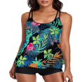 thumbnail image 1 of QJUHUNG Tankini à Bretelles Blouson Imprimé pour Femmes avec Shorty Tankini Maillots de Bain pour Femmes Deux Pièces, 1 of 5