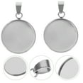 thumbnail image 3 of Silver Stainless Steel Round Pendant Trays 20Pcs 18mm, 3 of 3