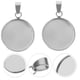 thumbnail image 5 of 20Pcs DIY Colgante de joyería Accesorios Acero inoxidable Ronda Bandejas de joyería Kit de cubiertas para collar de cadena de cuello (Plata 18 mm), 5 of 5