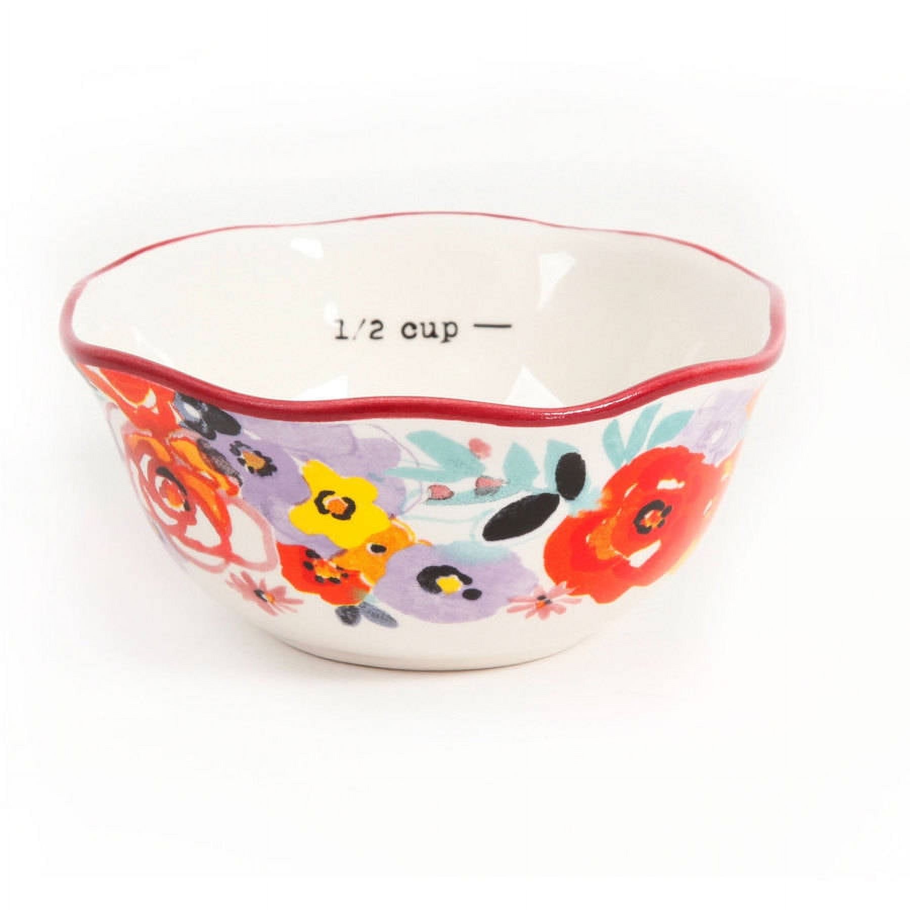 The Pioneer Woman Flea Market 5-Piece Ceramic Prep Set, Measuring Bowls & Cup - image 3 of 7