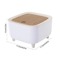 thumbnail image 3 of Bote de basura de escritorio con tapa | Aislamiento de olores con una sola pulsación de botón | Mini cesta de basura de plástico para oficina, sala de estar, dormitorio, automóvil | Pies, 3 of 6