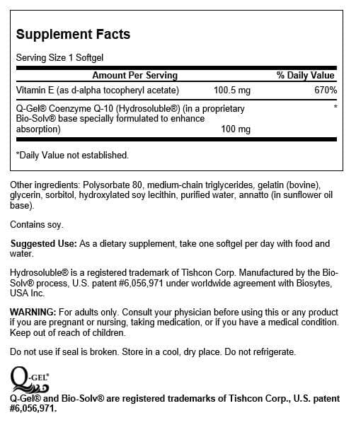 Swanson Q-Gel Mega 100 100 mg 60 Sgels 3 Pack
