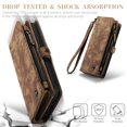 thumbnail image 3 of K-Lion for iPhone 14 Plus Wallet Case ,Luxury Magnetic PU Leather Zipper Purse 2 in 1 Design Shockproof Flip Case Card Slot Kickstand Phone Cover with Lanyard for Women Men ,Darkbrown, 3 of 7