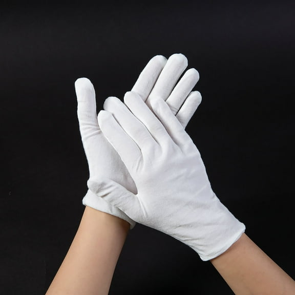 White cotton work gloves/ White Gloves Cotton Heavy Duty Gloves White Cotton Gloves Casual Etiquette Gloves