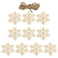 thumbnail image 3 of 10 piezas de recortes de madera sin terminar, rodajas de madera navideñas, pieza de madera en blanco sin pintar Copo de nieve, 3 of 9