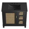 thumbnail image 6 of Modway Dixie 36” Solid Wood Bathroom Vanity Cabinet in Black Black, 6 of 10