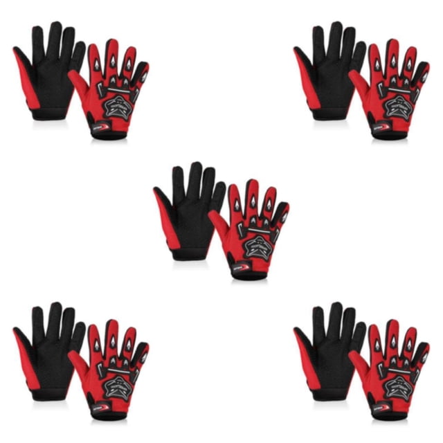 Youkk Gants de Moto en Polyester Restez au Chaud et au Sec avec Ces Gants à Doigts Complets pour les Balades d'Hiver Gants d'Hiver Rouges 5ensemble