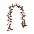 thumbnail image 3 of Aurorax Christmas Wreaths for Front Door,Christmas Garland Rustic 5.9ft Berries Garland for Fireplace Wall Porch, 3 of 6