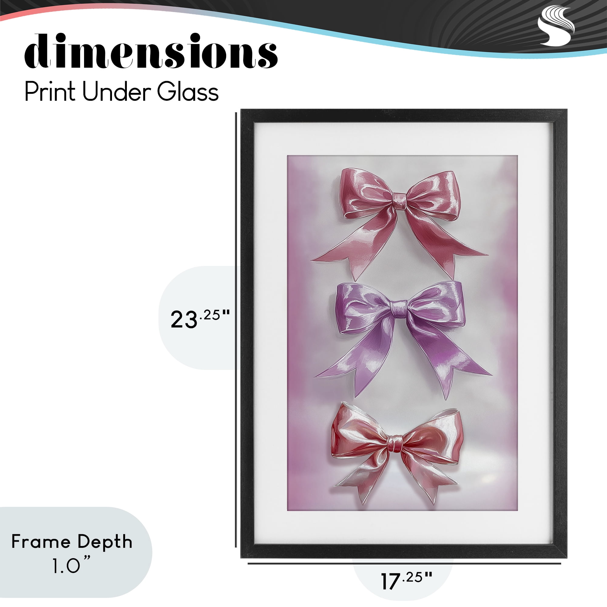 Stupell Industries Blush And Satin Elegance Black Framed Print Under Glass, design by Annabelle Hall