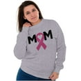 thumbnail image 3 of Breast Cancer Awareness Mom Fighter Women Crewneck Sweatshirt Brisco Brands M, 3 of 6