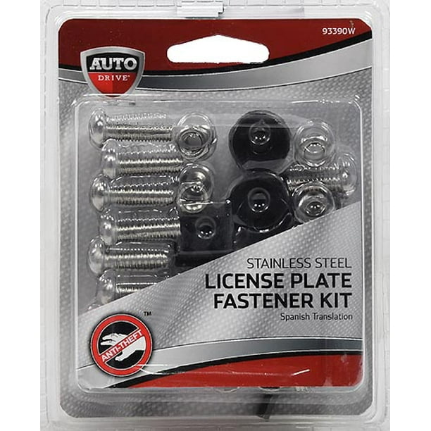 Auto Drive Deluxe Stainless Steel AntiTheft License Plate Frame