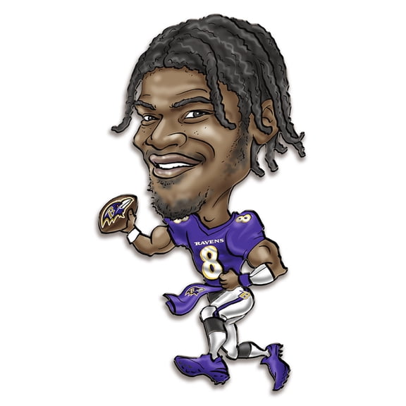 Lamar Jackson Baltimore Ravens Metal Caricature Wall Art