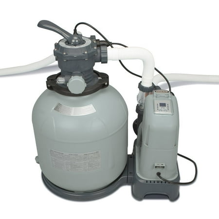 Intex Krystal Clear 2650 GPH Saltwater System & Sand Filter Pump Pool Set (Best Pond Pump And Filter System)