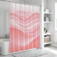 thumbnail image 6 of Pink Striped Shower Curtain, Waterproof Shower Curtains for Bathroom, Modern Abstract Art Wave Moire Gradient Washable Fabric Bathtub Curtain Set Bath Decor with 12 Hooks 72"x78", 6 of 8