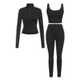 thumbnail image 4 of Uobin Womens Workout Sets 3 Piece Seamless Long Sleeve Jacket Scrunch Leggings Racerback Sports Bra Yoga Gym Outfits, 4 of 4