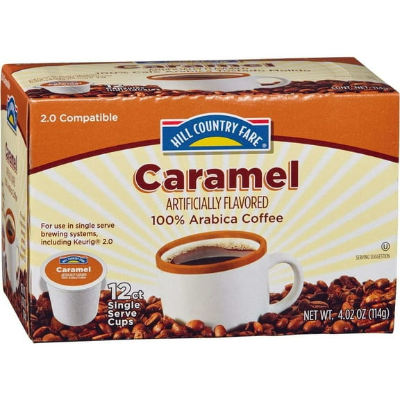 Hill Country Fare Caramel Creme Single Serve Coffee Cups- 12 ct