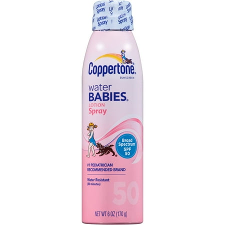 Coppertone Sunscreen Water Babies Lotion Spray, SPF 50, 6 fl oz