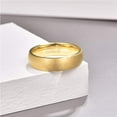 thumbnail image 3 of Classic 6mm Gold Brushed Finish Tungsten Carbide Rings for Men Women Domed Wedding Band Comfort Fit Size 5-12, 3 of 6