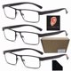 thumbnail image 1 of Paquete de 3 gafas de lectura metálicas rectangulares para hombre, 1.5 2.0 2.5 3.0 3.5 4.0, 1 of 5