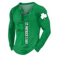 thumbnail image 5 of Men's Outdoor Vintage Button Long Sleeve Fashion Sports T-shirt Green F 3XL, 5 of 5