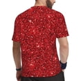 thumbnail image 2 of Wukai Red Glitter Print Men's Short-Sleeved Mesh T-Shirt,Quick-Dry Short Sleeve Workout T-Shirt-X-Small, 2 of 8